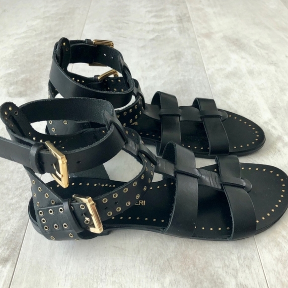 BARBARA BARBIERI Black Gold Gladiator Sandal 6 - Picture 1 of 4